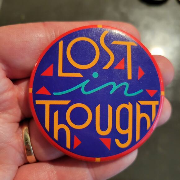 Lot of 4 Vintage Pins Pink Panther, Rainbow, Strawberry, Lost in Though - Picture 4 of 9